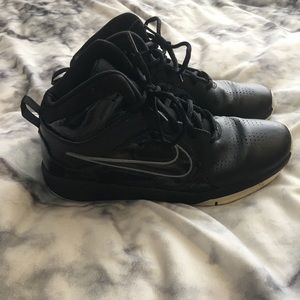 Black leather nike high top